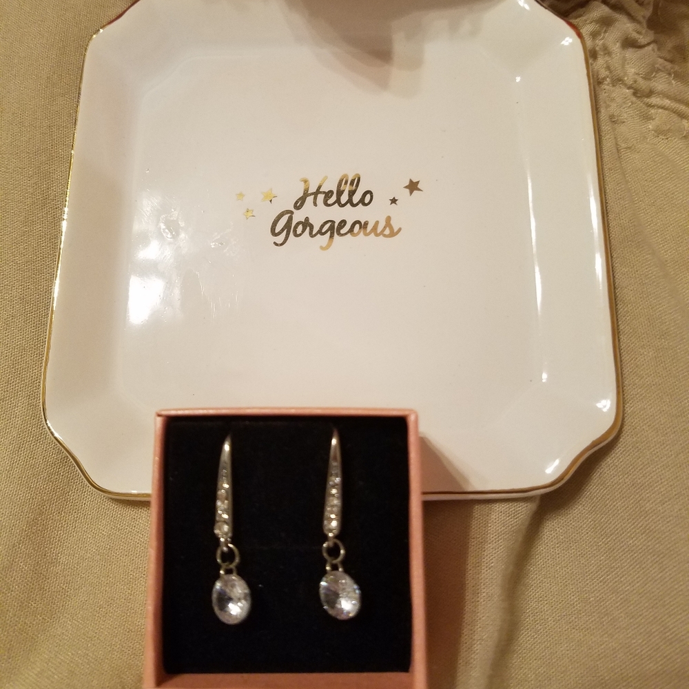 FREE! Trinket Tray + Swarovski Silver Earrings